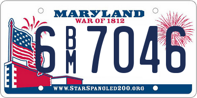 MD license plate 6BM7046