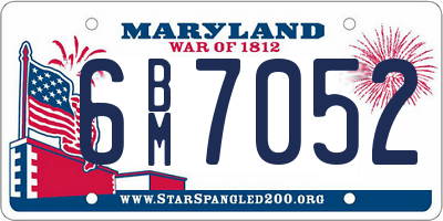 MD license plate 6BM7052