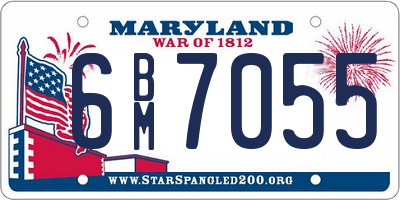 MD license plate 6BM7055