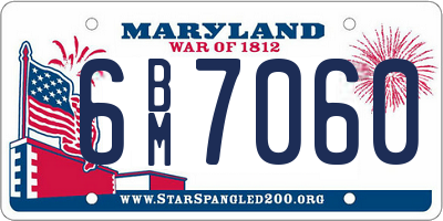 MD license plate 6BM7060