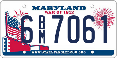MD license plate 6BM7061