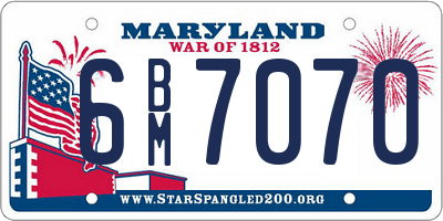 MD license plate 6BM7070