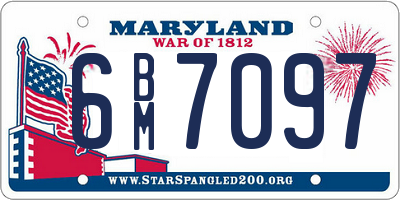 MD license plate 6BM7097