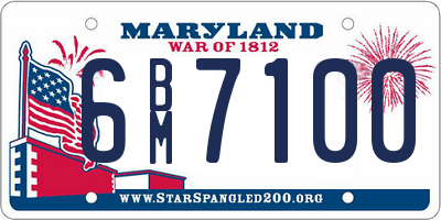 MD license plate 6BM7100