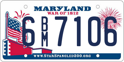 MD license plate 6BM7106