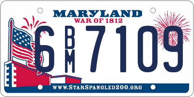 MD license plate 6BM7109