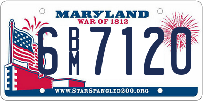 MD license plate 6BM7120