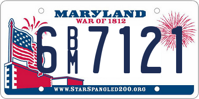 MD license plate 6BM7121