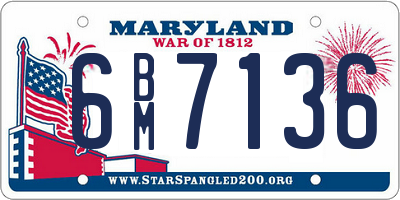 MD license plate 6BM7136