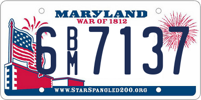 MD license plate 6BM7137