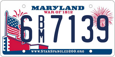 MD license plate 6BM7139