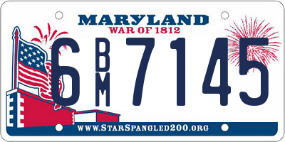 MD license plate 6BM7145