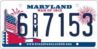 MD license plate 6BM7153