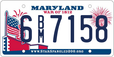 MD license plate 6BM7158