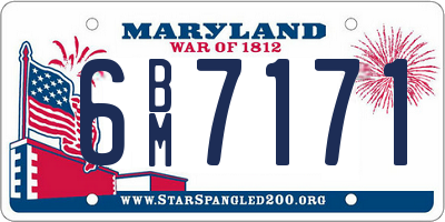 MD license plate 6BM7171