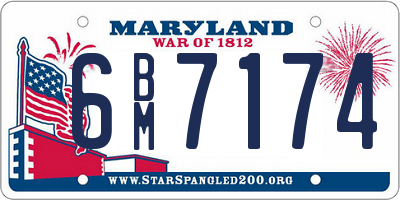 MD license plate 6BM7174