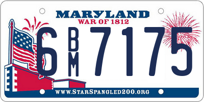 MD license plate 6BM7175