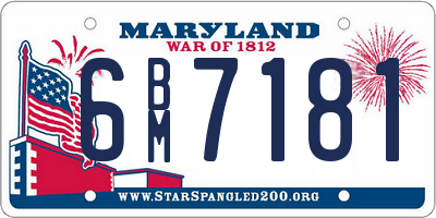 MD license plate 6BM7181