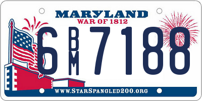 MD license plate 6BM7188