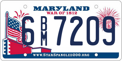 MD license plate 6BM7209