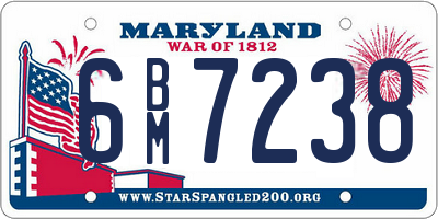 MD license plate 6BM7238
