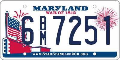 MD license plate 6BM7251