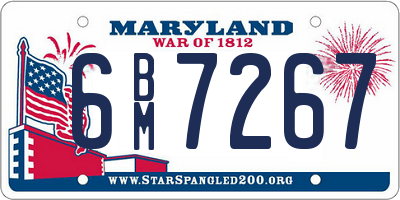 MD license plate 6BM7267
