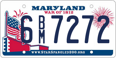 MD license plate 6BM7272