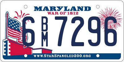 MD license plate 6BM7296