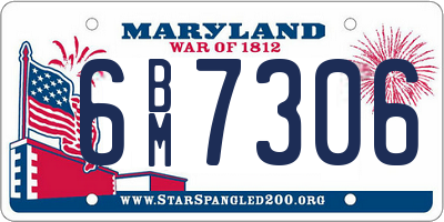 MD license plate 6BM7306