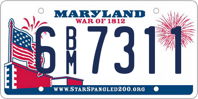 MD license plate 6BM7311