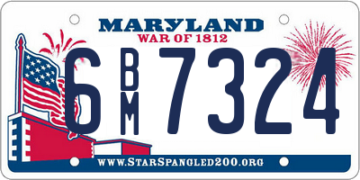MD license plate 6BM7324