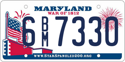 MD license plate 6BM7330