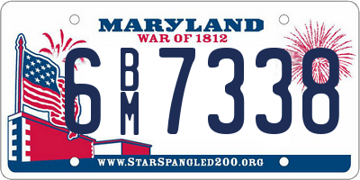 MD license plate 6BM7338