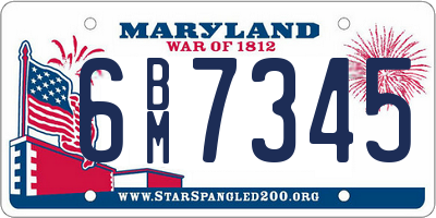 MD license plate 6BM7345