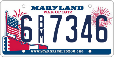 MD license plate 6BM7346
