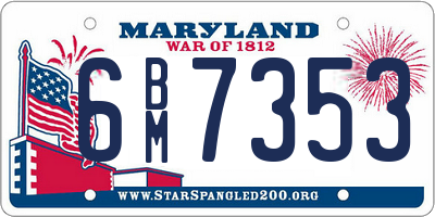 MD license plate 6BM7353