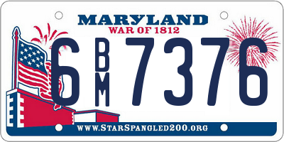 MD license plate 6BM7376