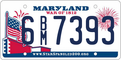 MD license plate 6BM7393