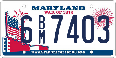 MD license plate 6BM7403