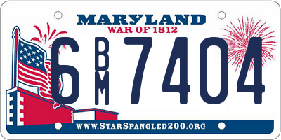 MD license plate 6BM7404