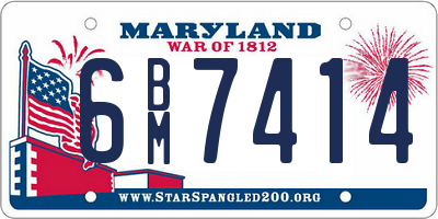 MD license plate 6BM7414