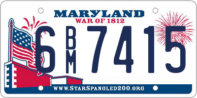 MD license plate 6BM7415
