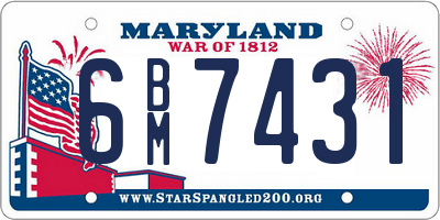 MD license plate 6BM7431
