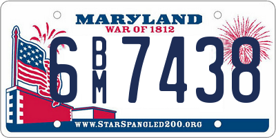 MD license plate 6BM7438