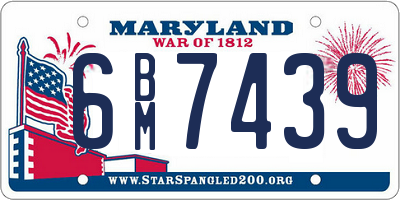 MD license plate 6BM7439