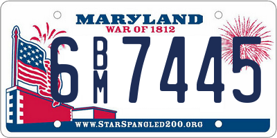MD license plate 6BM7445