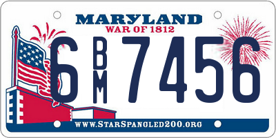 MD license plate 6BM7456