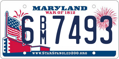 MD license plate 6BM7493