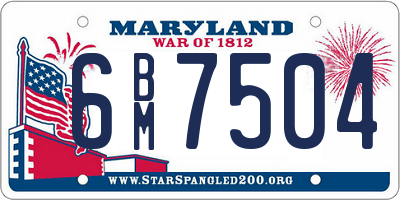 MD license plate 6BM7504